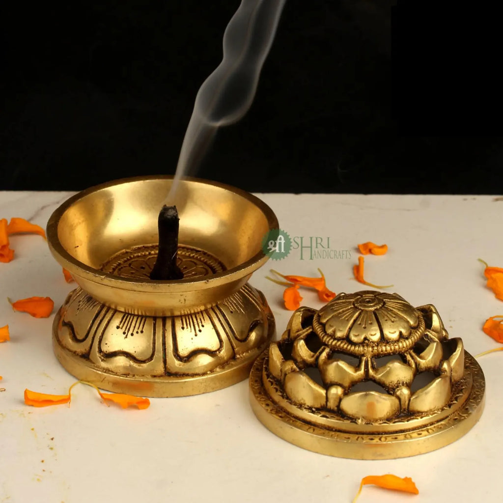 Brass Incense and Dhoop Burner for Pooja & Meditation