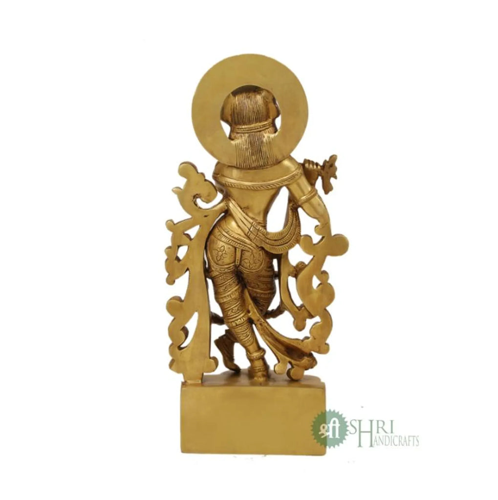 16 Inch Handcrafted Brass Krishna Idol