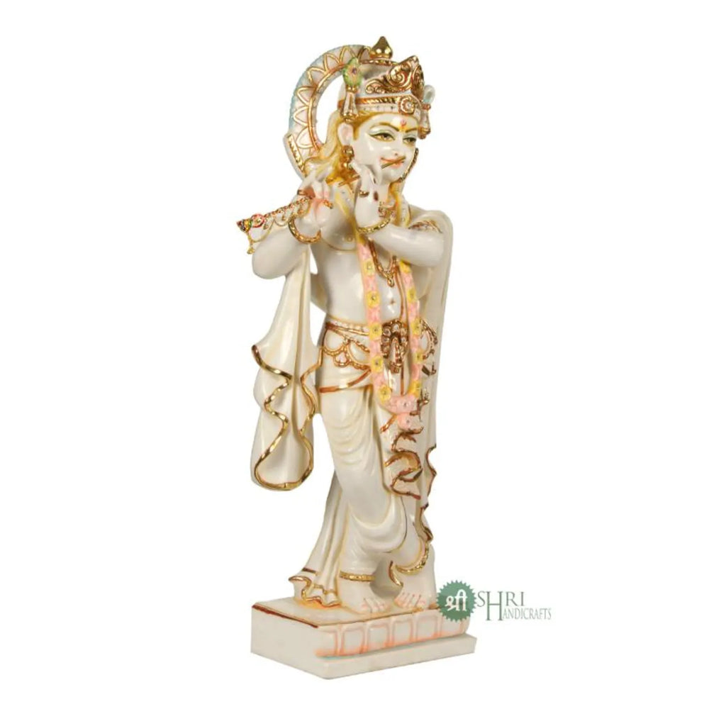 30 Inch Krishna with Flute in Marble Dust