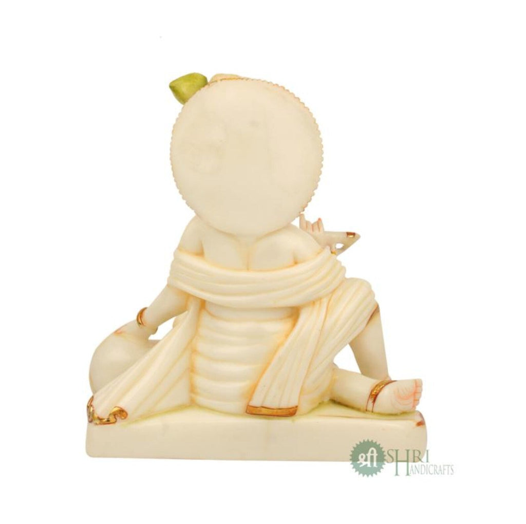 9 Inch Krishna Sitting with Cow Resin Idol