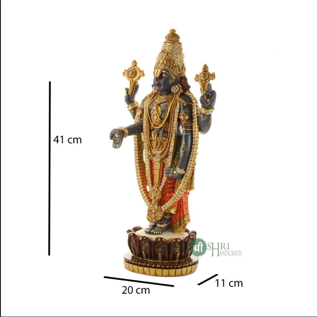 15 Inch Tirupati Standing Hand-Painted Resin Idol
