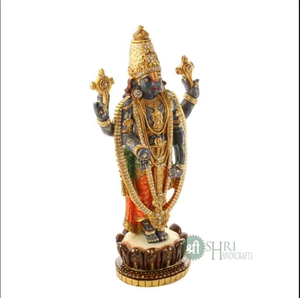 15 Inch Tirupati Standing Hand-Painted Resin Idol