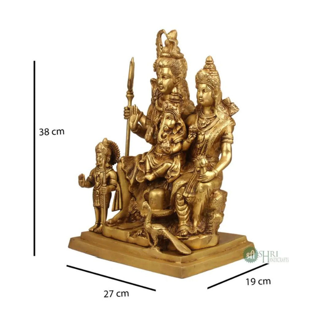 15 Inch Handcrafted Brass Shiv Parivar Idol