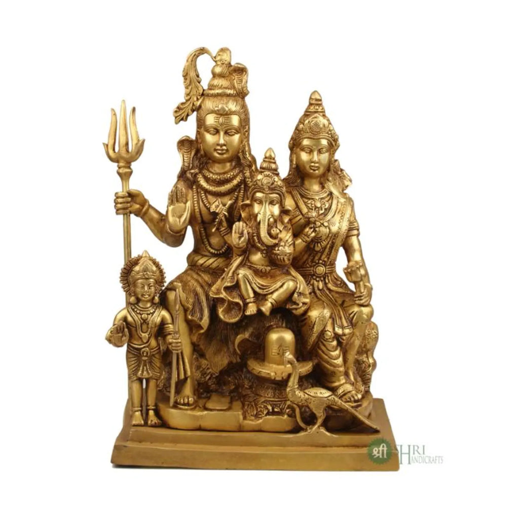 15 Inch Handcrafted Brass Shiv Parivar Idol