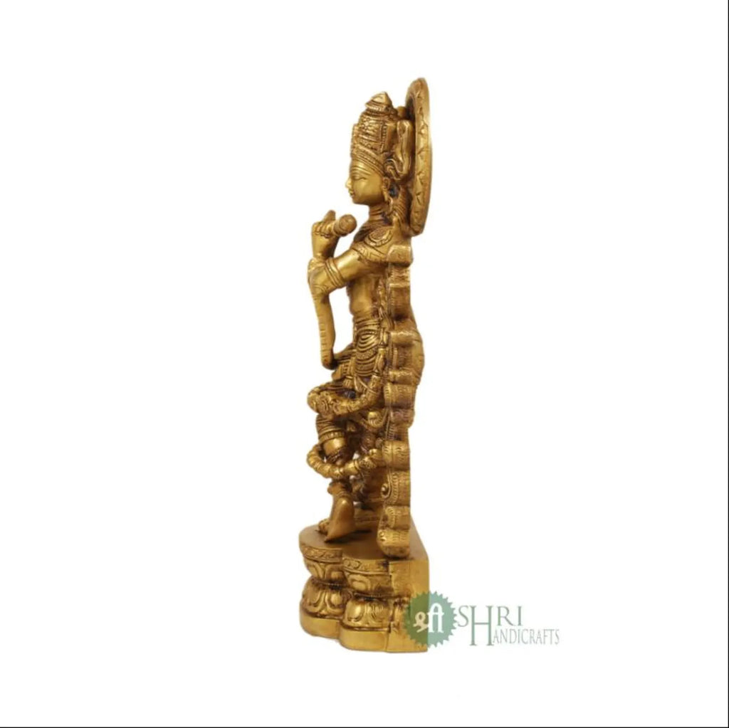 16 Inch Handcrafted Brass Krishna Idol