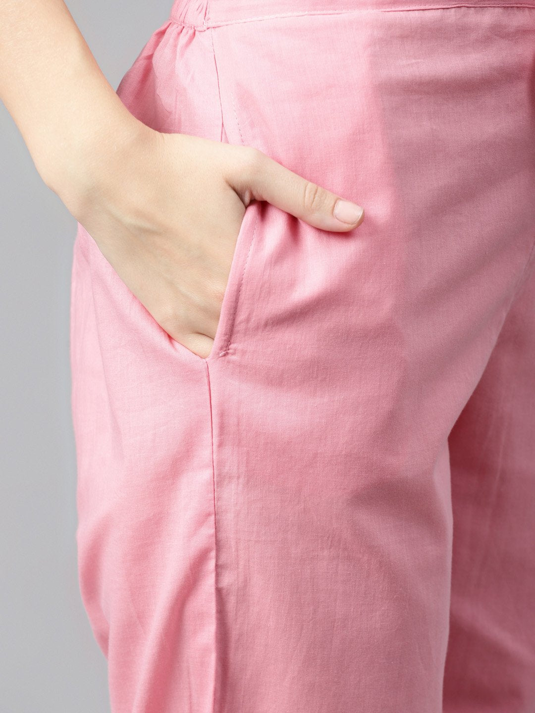 Women's Pink Bandhani Print Cotton Suit Set (Set of 3) - Final Clearance Sale