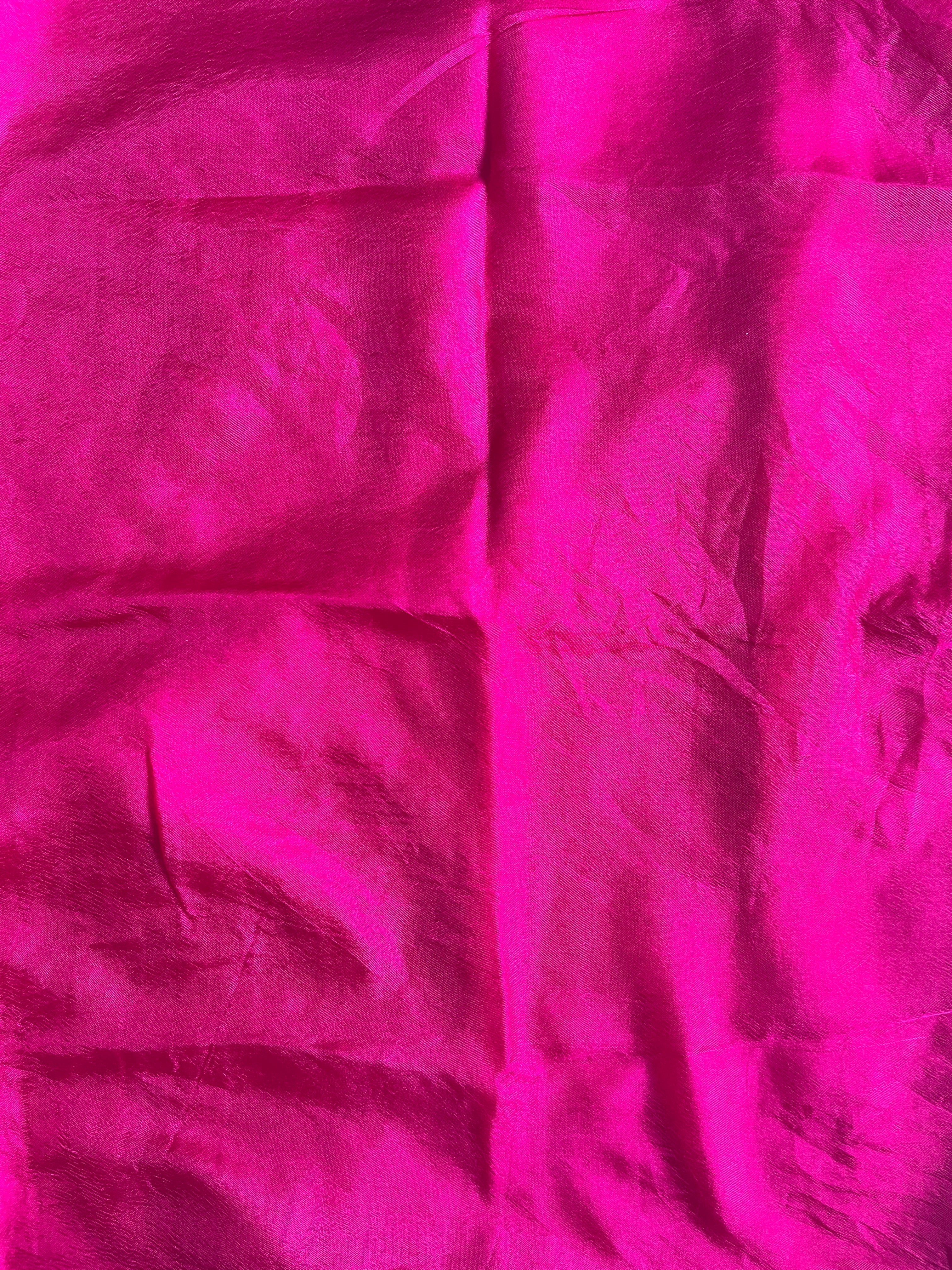 Women's Fuchsia Multi Leheriya Silk Saree - Nangalia Ruchira