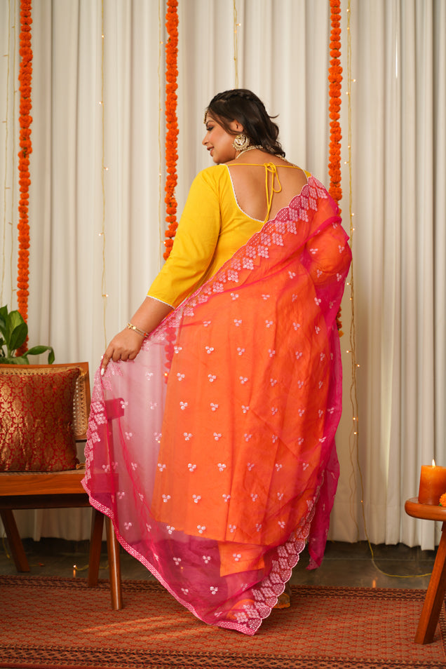 Women's Rosemary Yellow Anarkali - Nangalia Ruchira