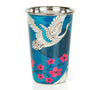 Aerial Moments Steel Tumbler Set of 2 | Crane & Floral Print Stainless Steel Glasses