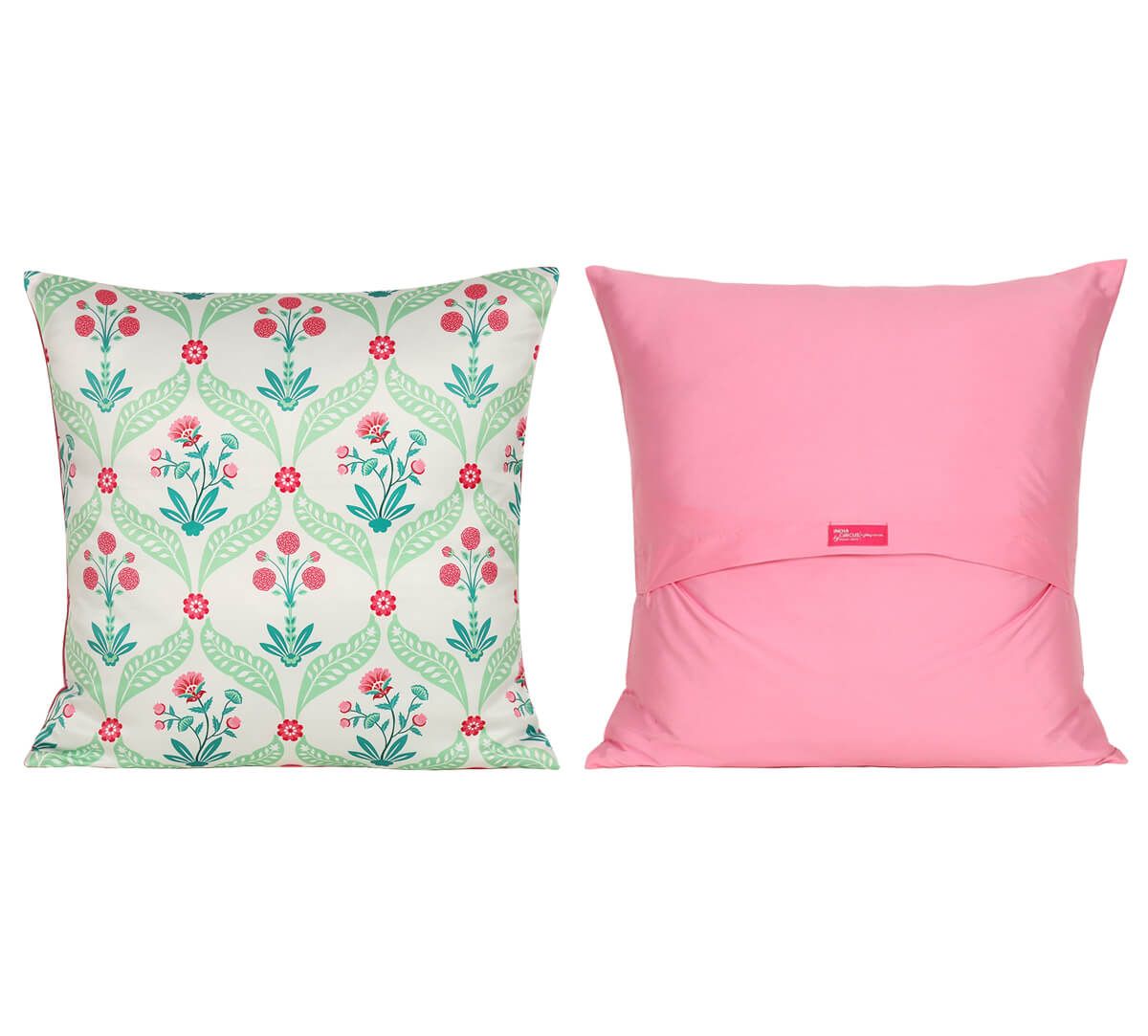 Blooming Dahlia Satin Blend Cushion Cover Set of 5