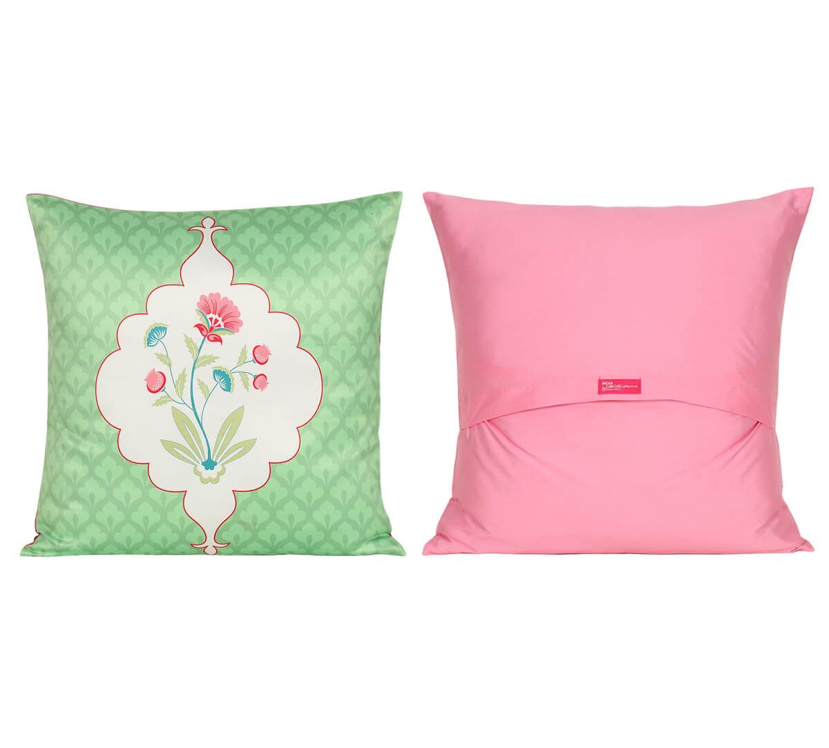 Blooming Dahlia Satin Blend Cushion Cover Set of 5
