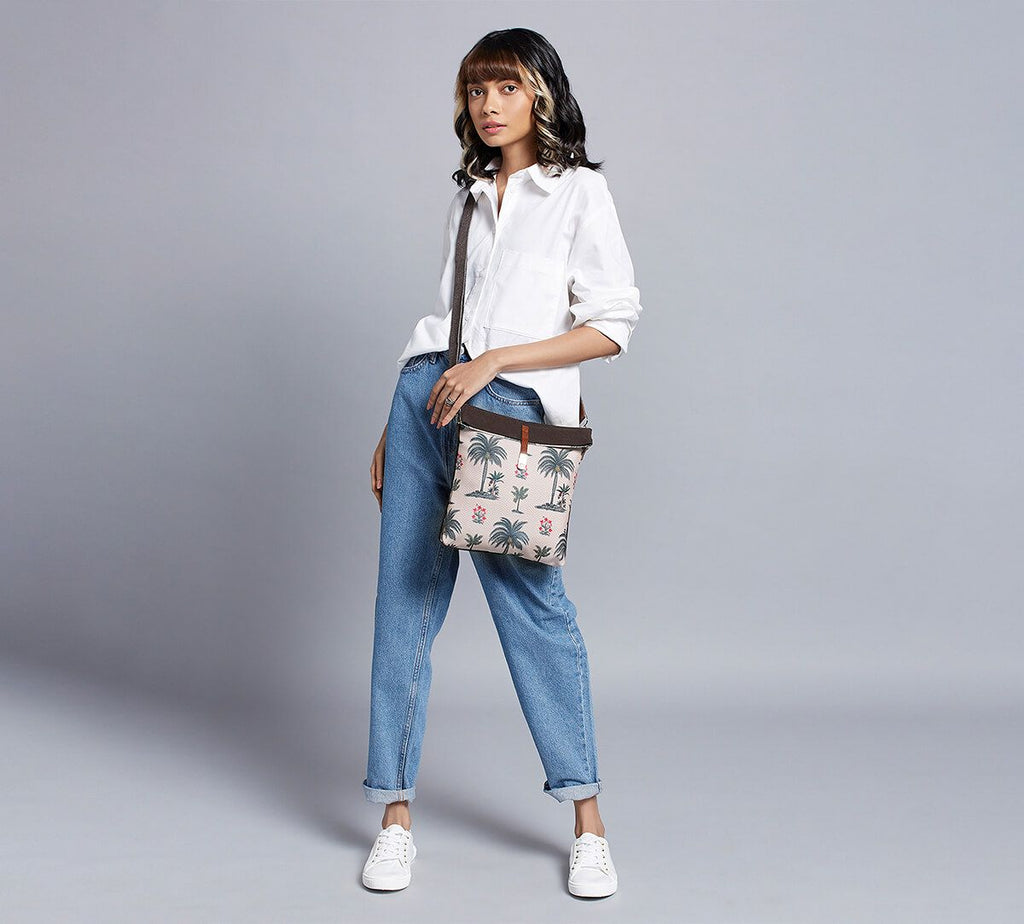 Chevron Palms Sling Bag