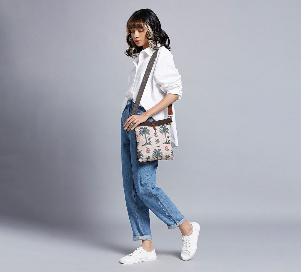 Chevron Palms Sling Bag