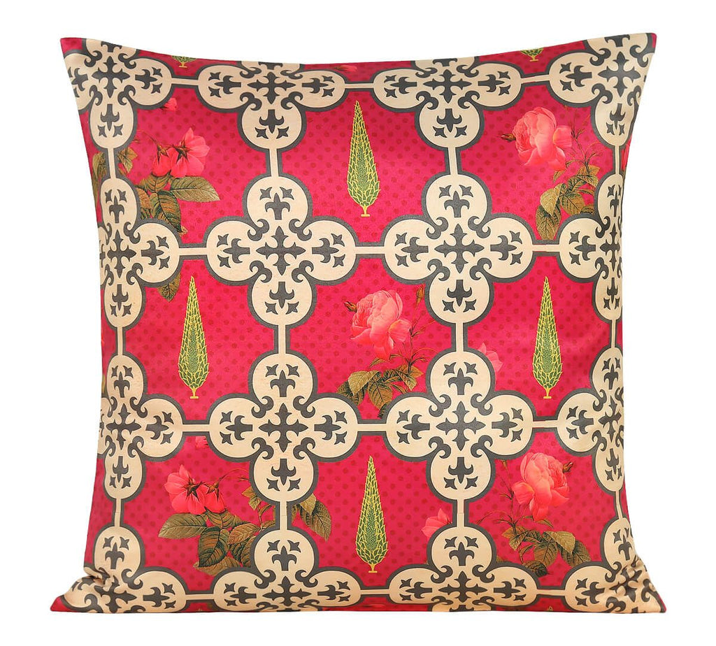 Clover Knotty Satin Blend Cushion Cover Set of 5