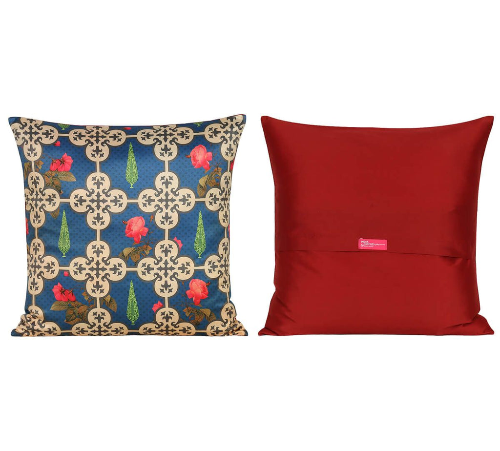 Clover Knotty Satin Blend Cushion Cover Set of 5