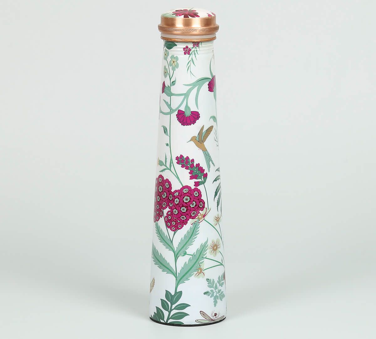 Grey Floral Galore Tapered Copper Bottle