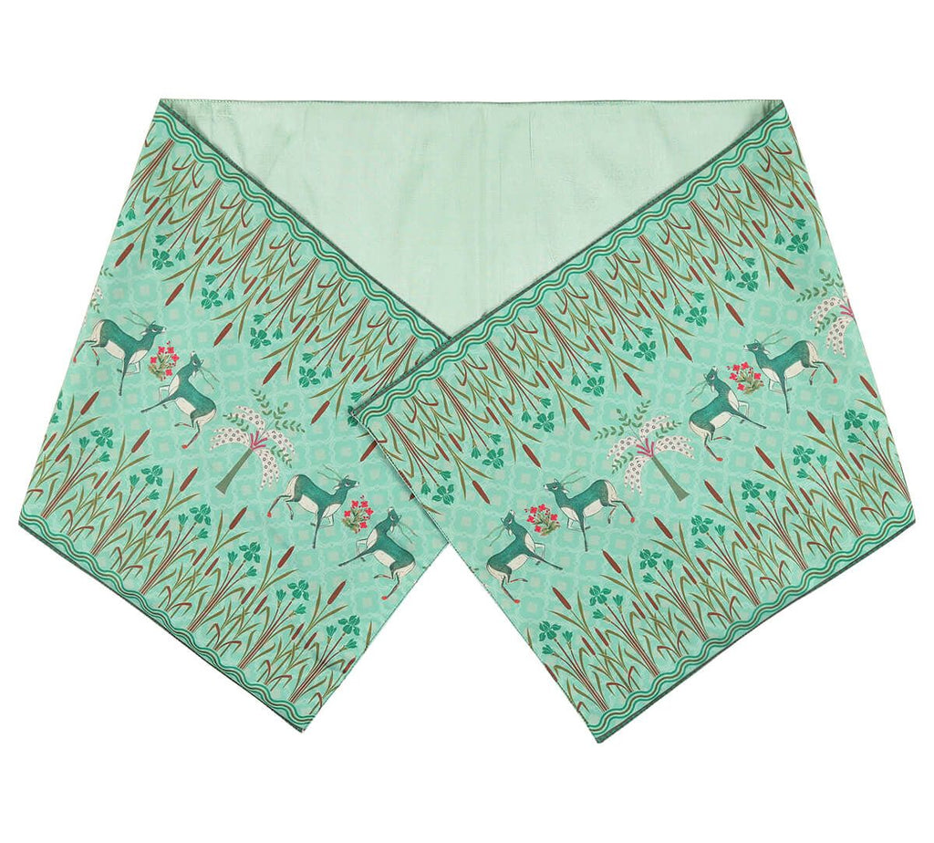 Mirroring Deer Garden Table Runner