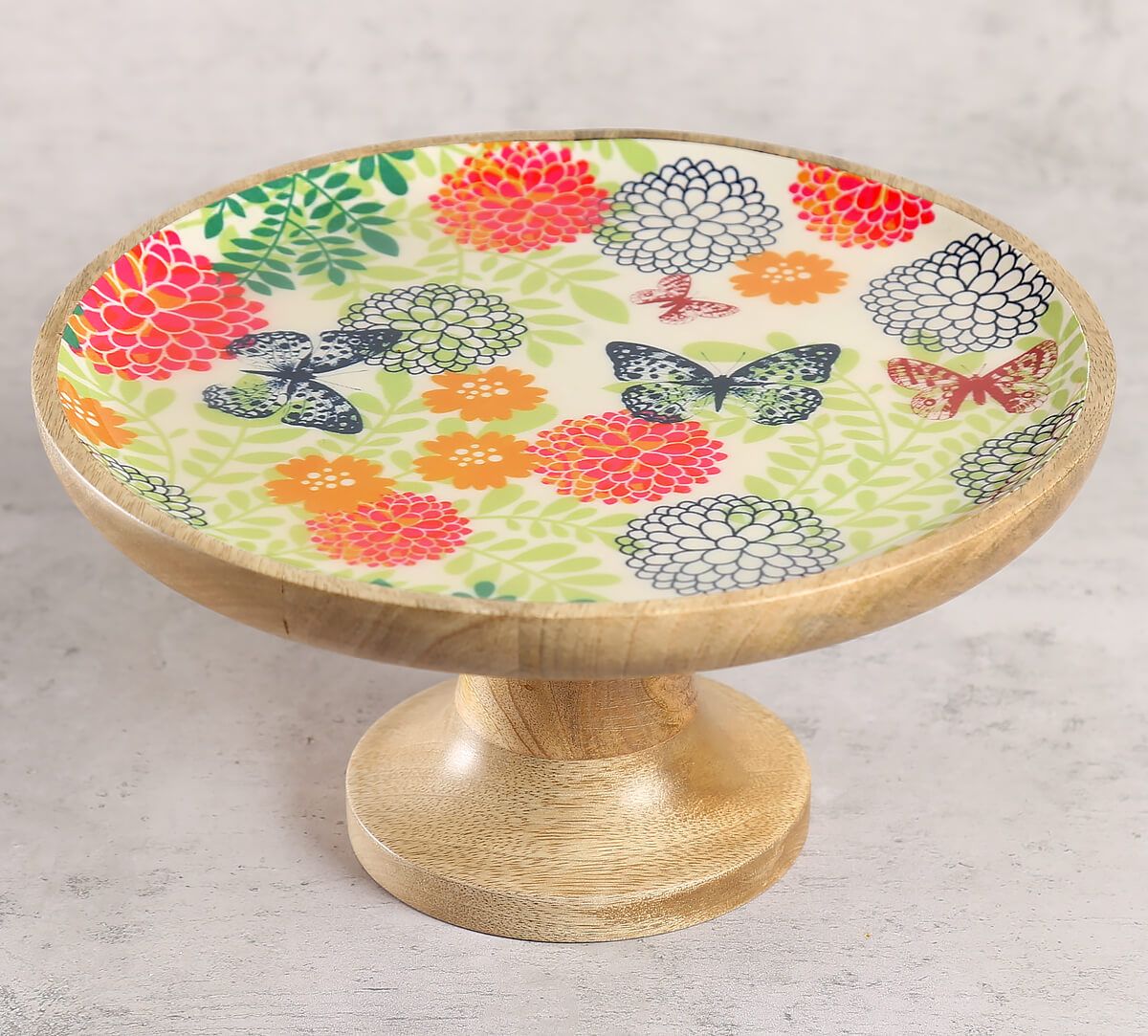 Shop 10inch Wooden Cake Stand Online in India
