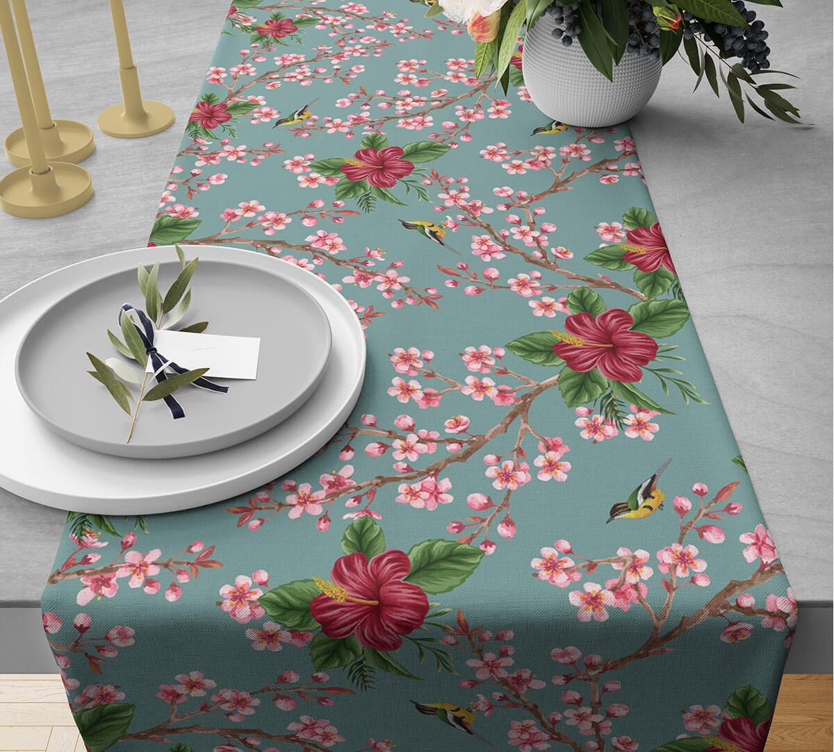 Perching Floral Paradise Table Runner