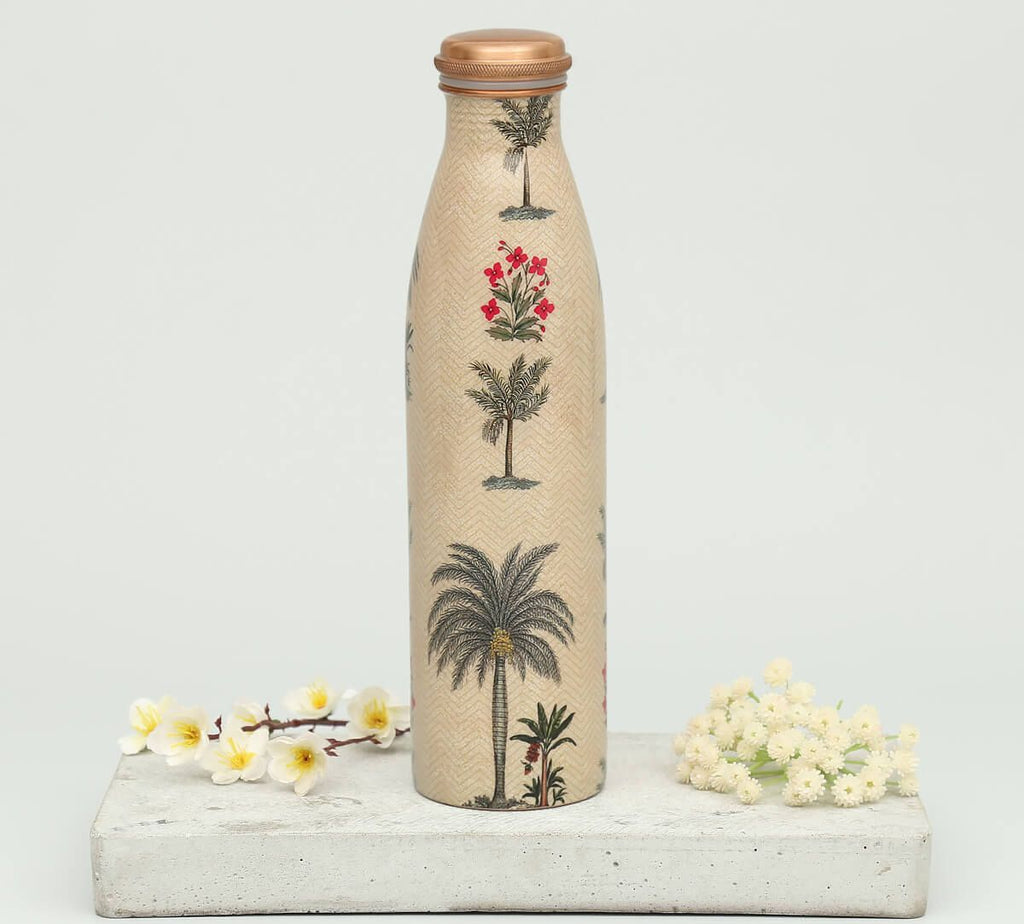 Chevron Palm Copper Bottle