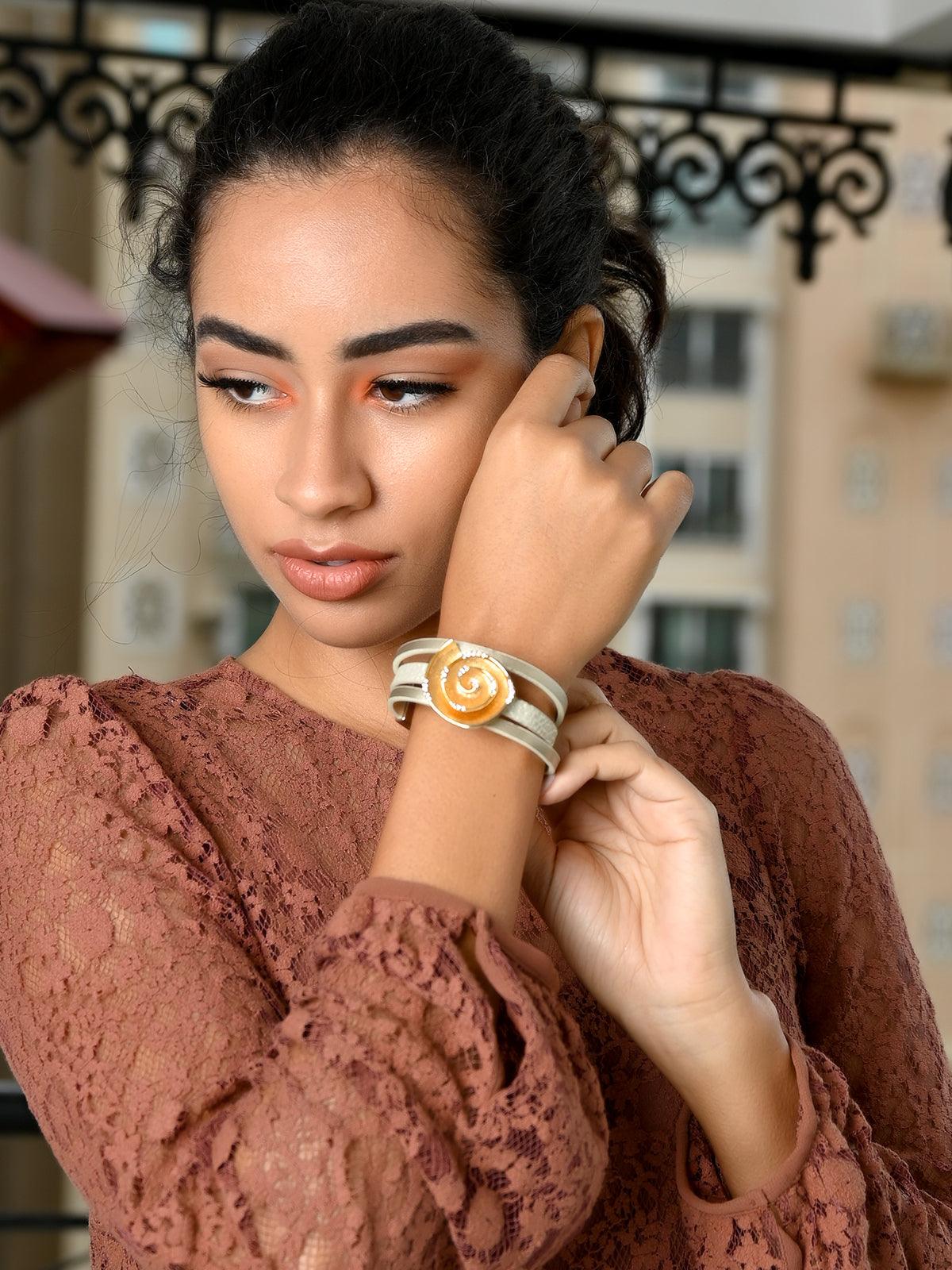 Women's Ivory Colour Statement Bracele