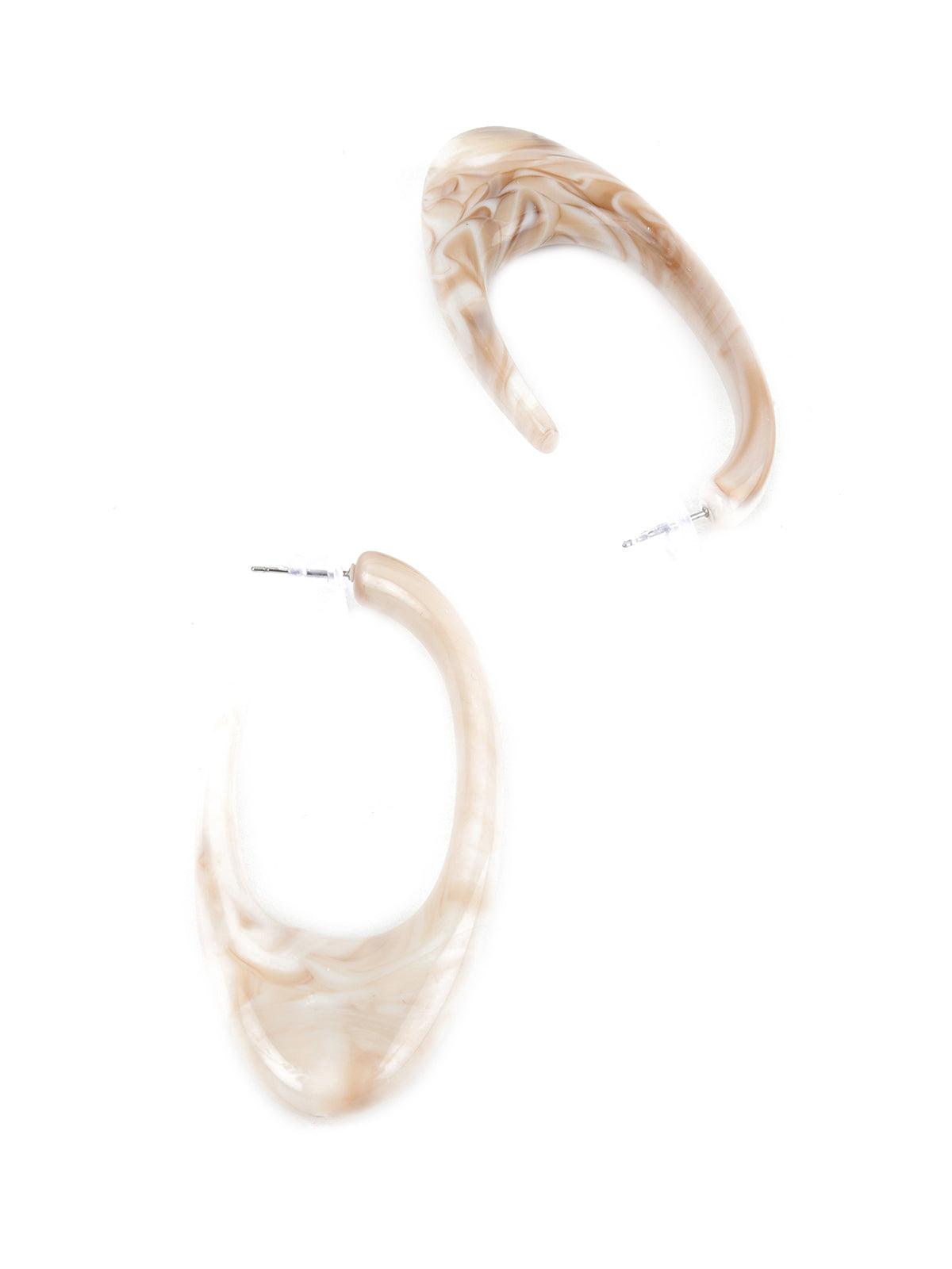 Women's Ivory Marbleized Open Hoop Earring
