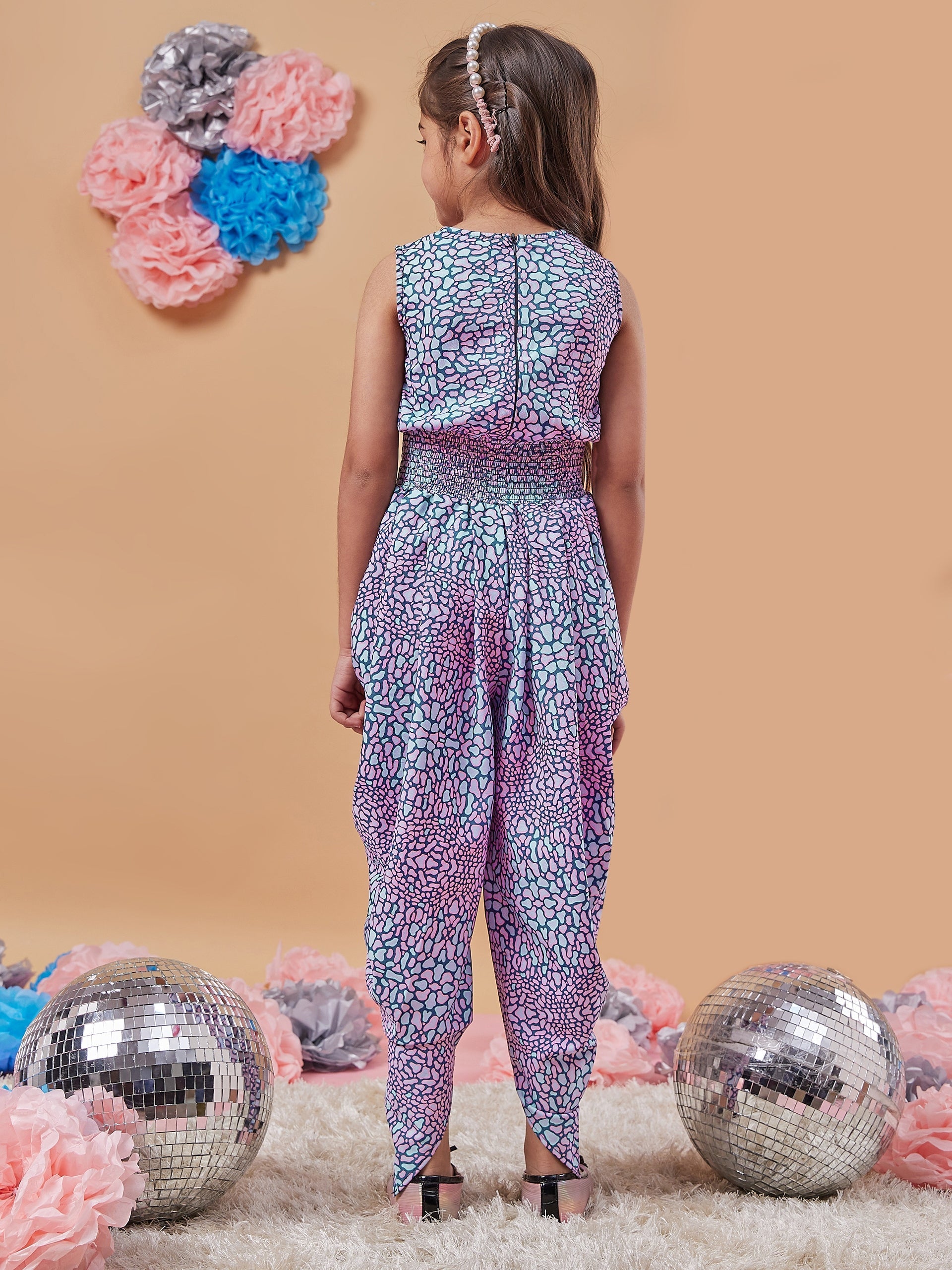 Girls Abstract Printed Basic Jumpsuit - PS Peaches
