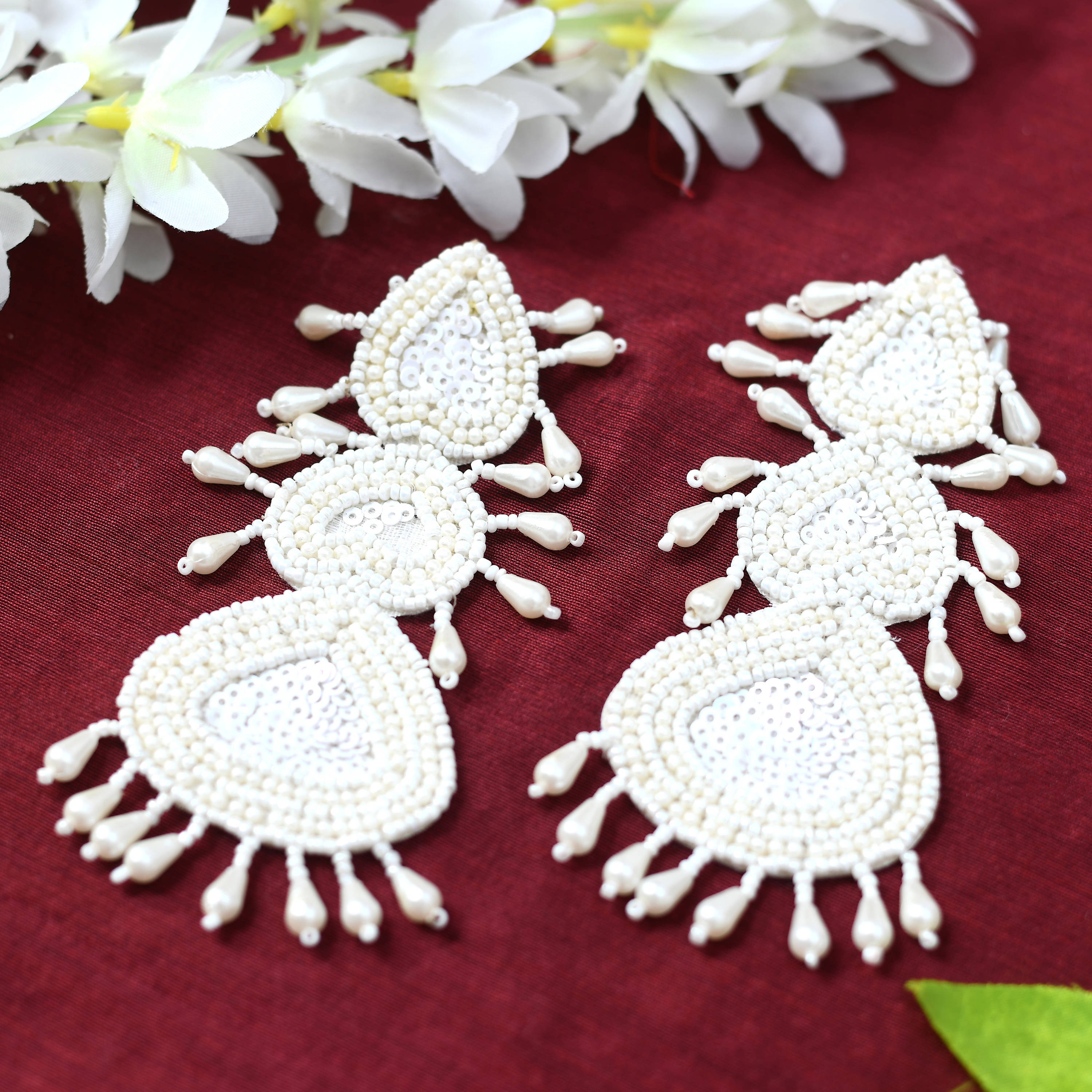 Johar Kamal Handicraft Off White Pearls Ear