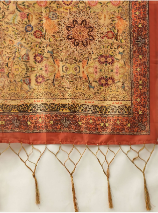 Women's Digital Print Shiney Satin Semistitched Lehenga Choli With Unstitched Blouse And Thred Work Dupatta