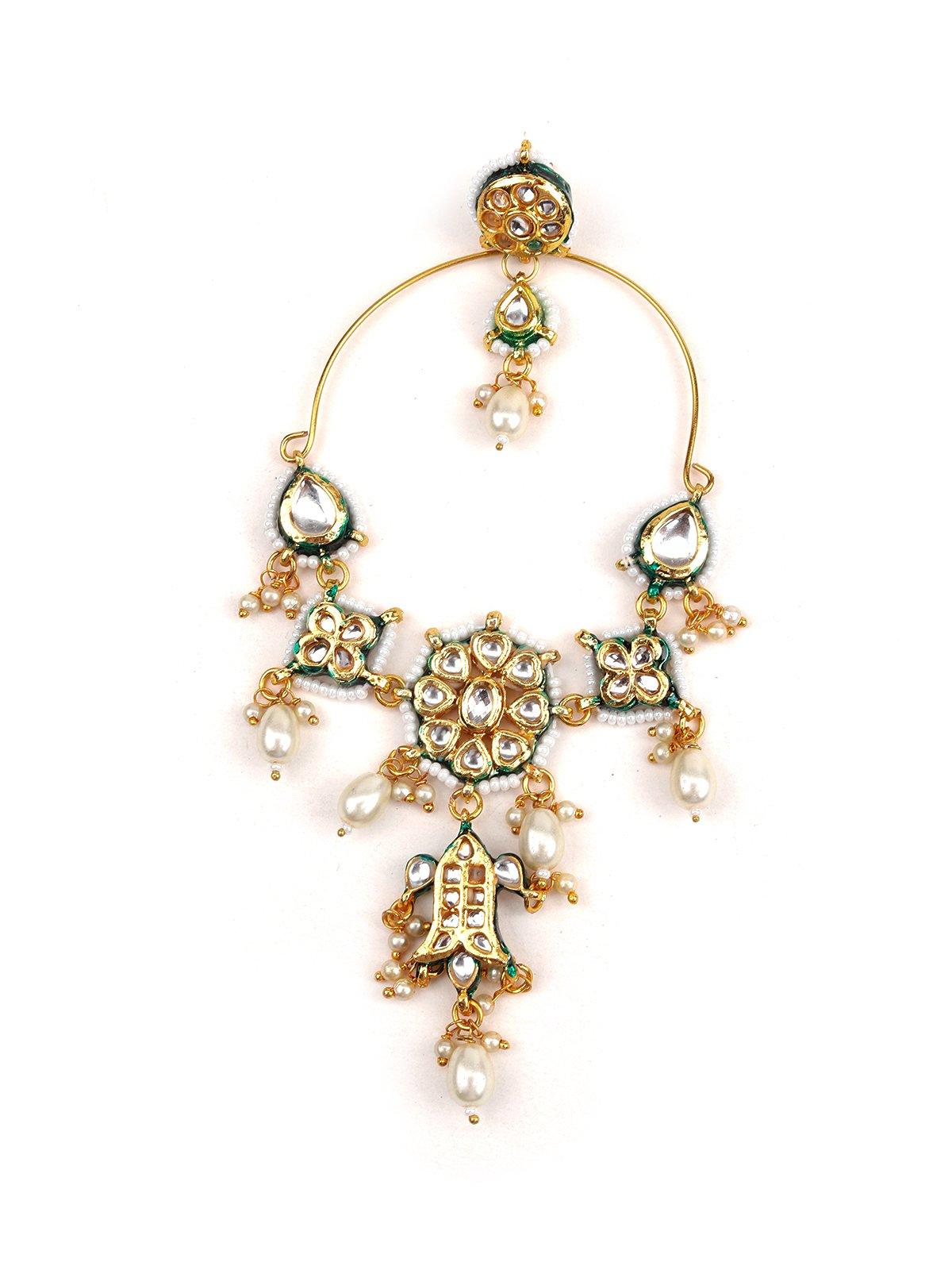 Women's Kundan Earring With Indian Motif