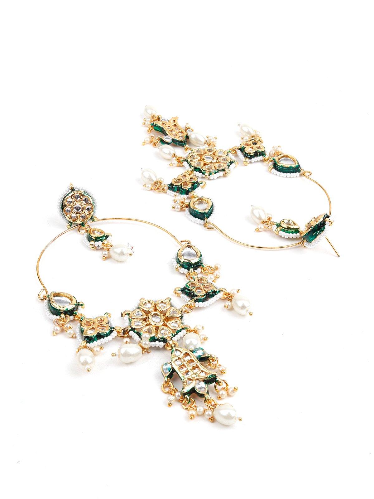 Women's Kundan Earring With Indian Motif