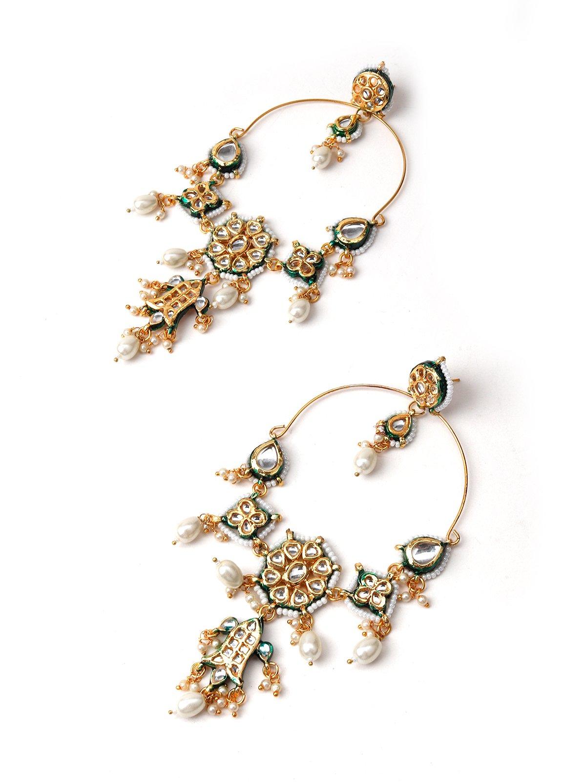 Women's Kundan Earring With Indian Motif