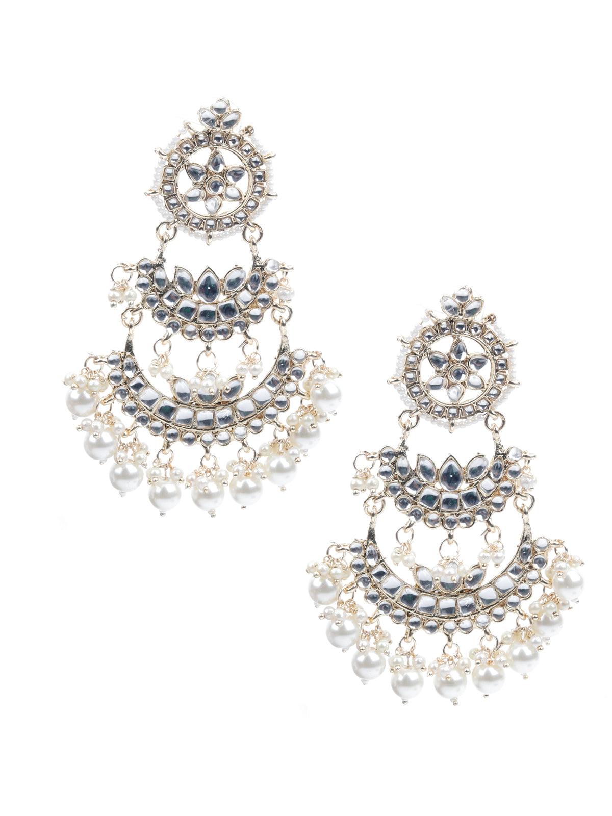 Women's Kundan Studded Chandbali Earring