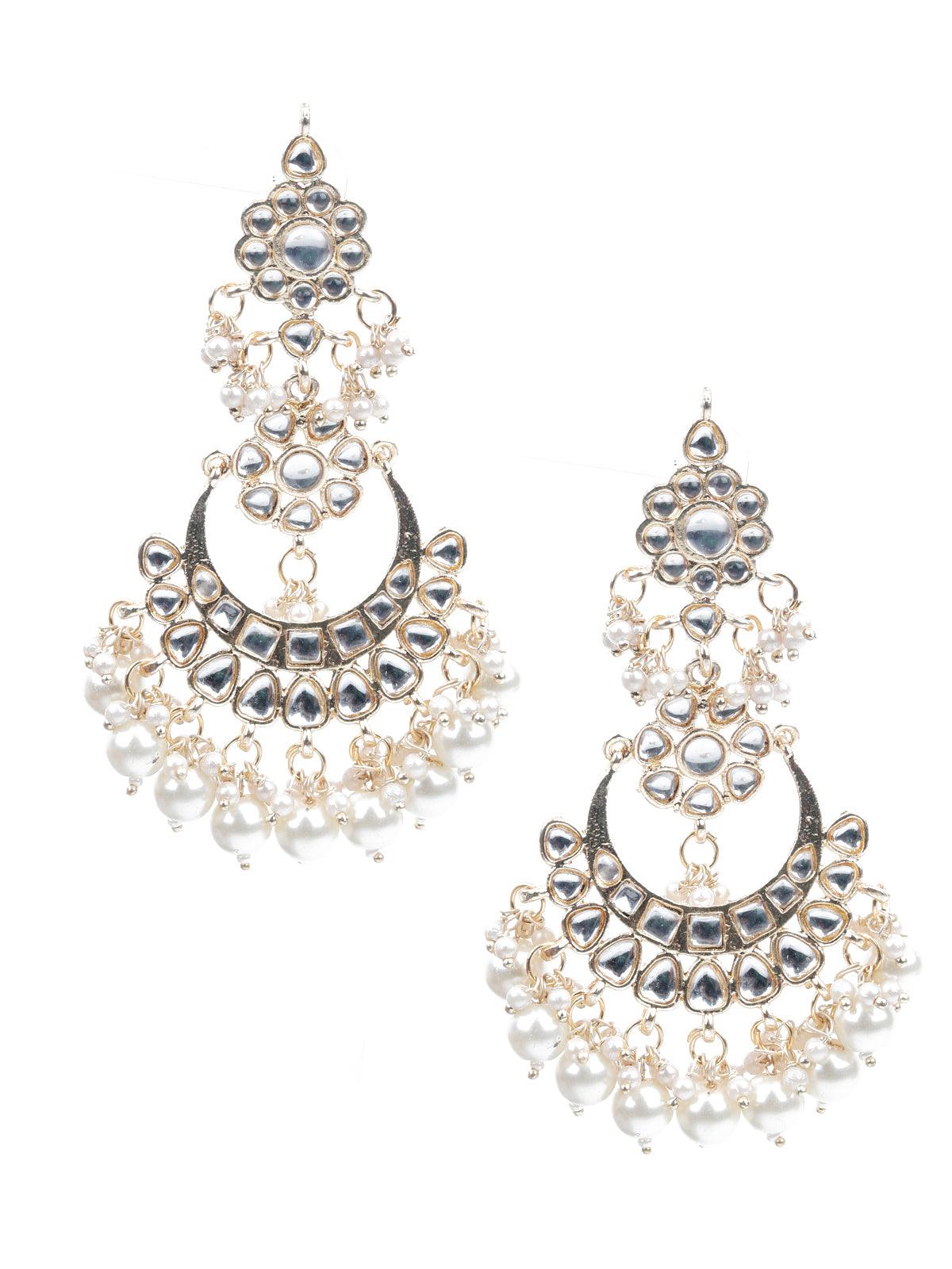 Women's Kundan Studded Chandbali Earring