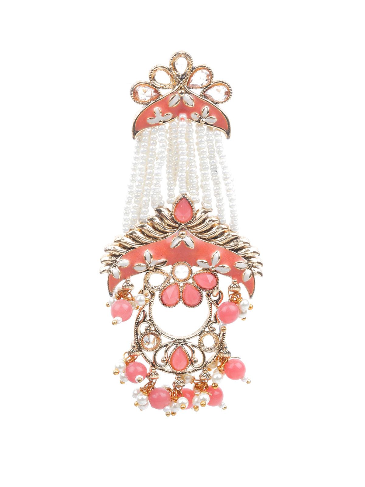 Women's Kundan Studded Meenakari Dangle Earring