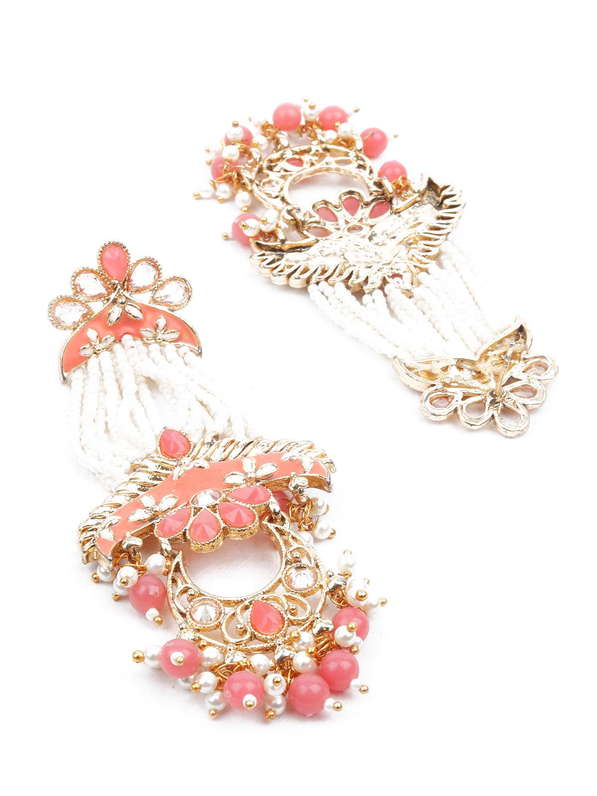 Women's Kundan Studded Meenakari Dangle Earring