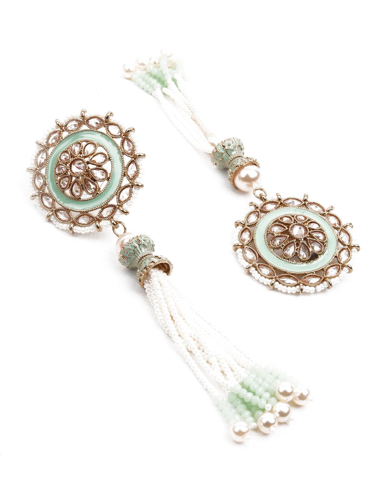 Women's Kundan Studded Meenakeri Earring