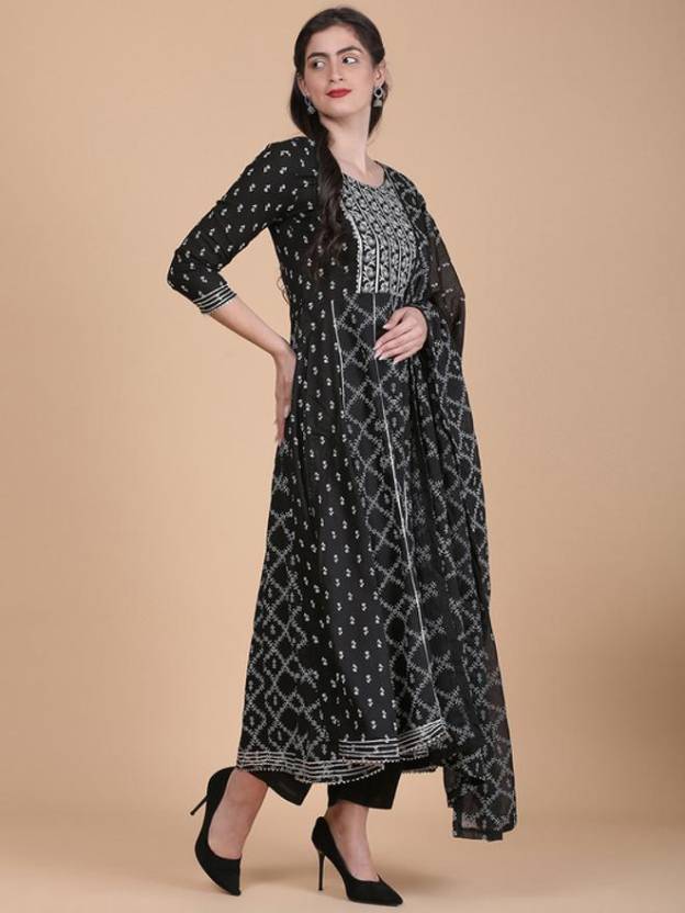 Women's Kurta, Pant And Dupatta Set Cotton Rayon