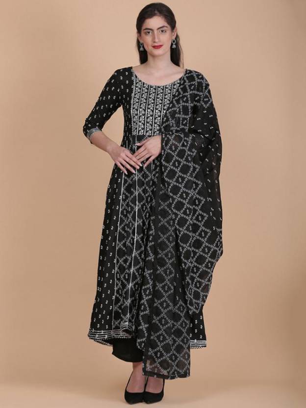 Women's Kurta, Pant And Dupatta Set Cotton Rayon