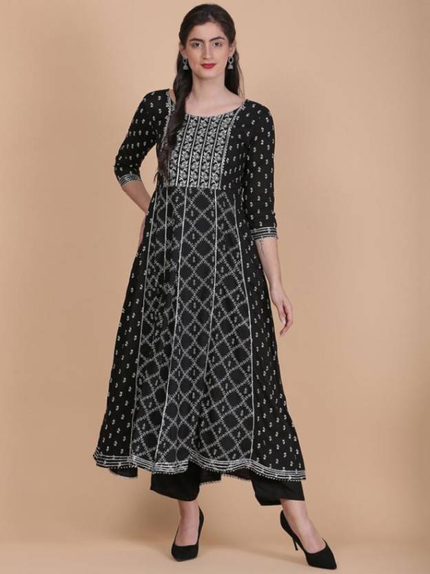 Women's Kurta, Pant And Dupatta Set Cotton Rayon