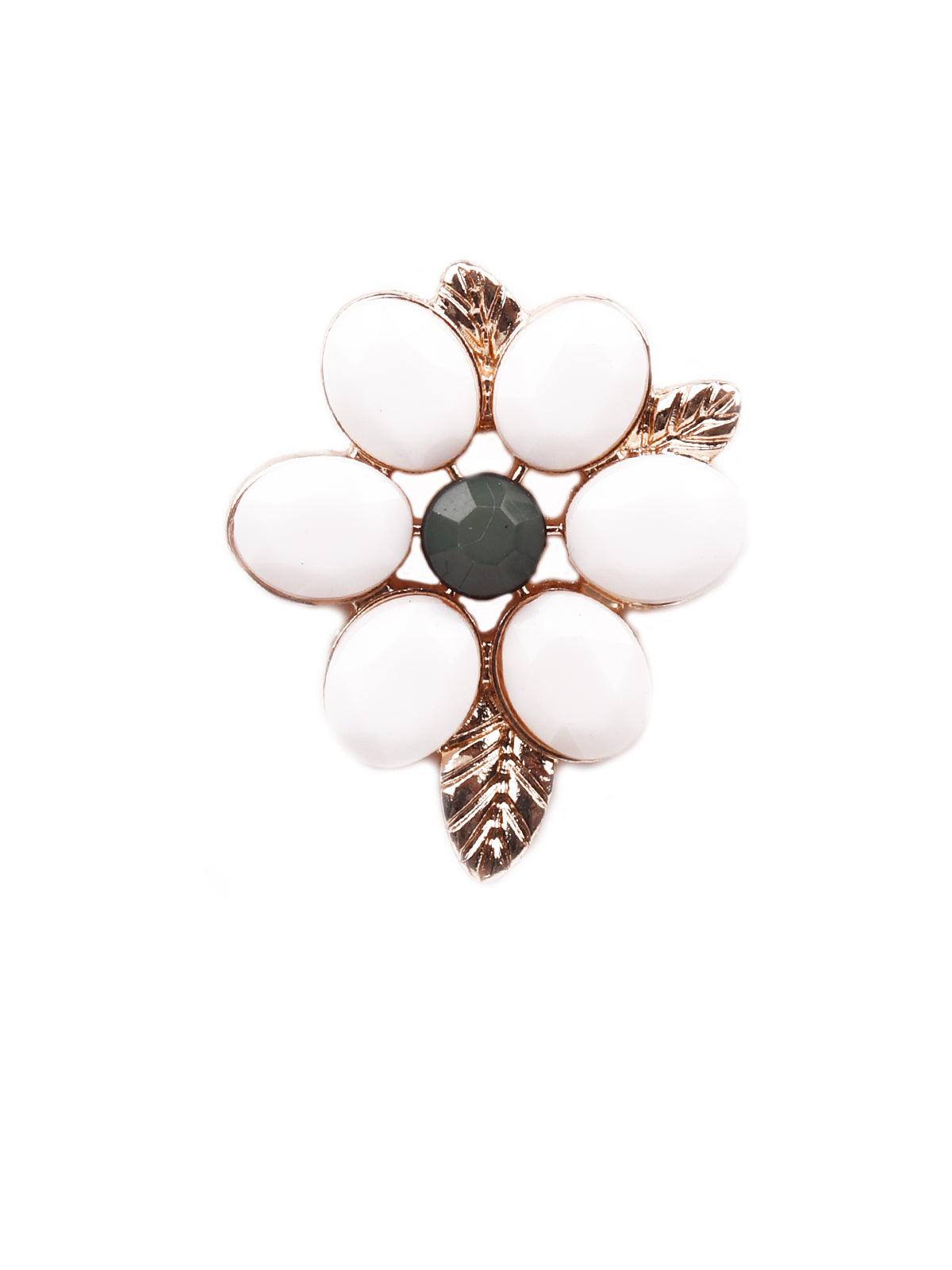 Women's Leafy Gorgeous White Statement Earring