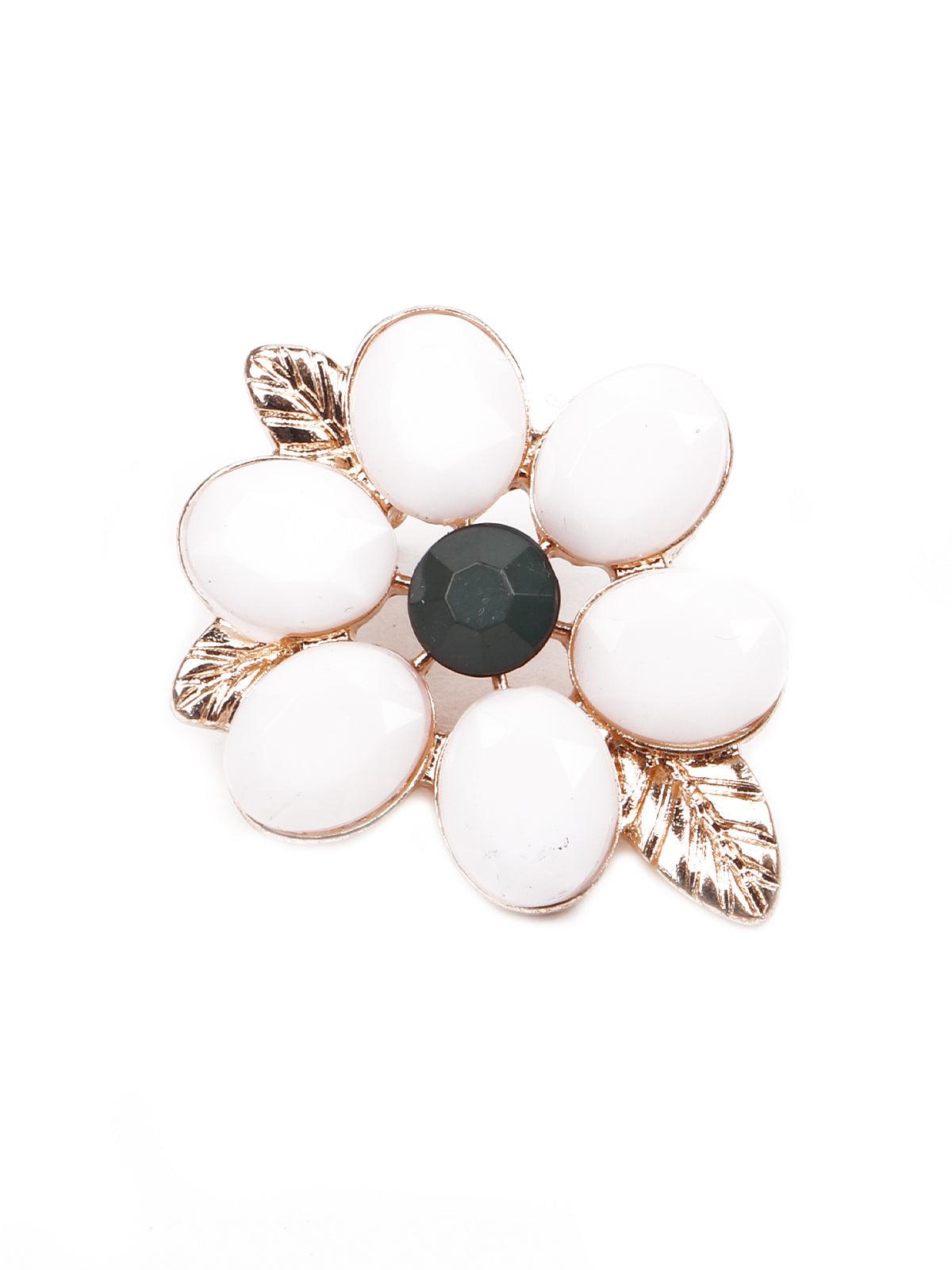 Women's Leafy Gorgeous White Statement Earring