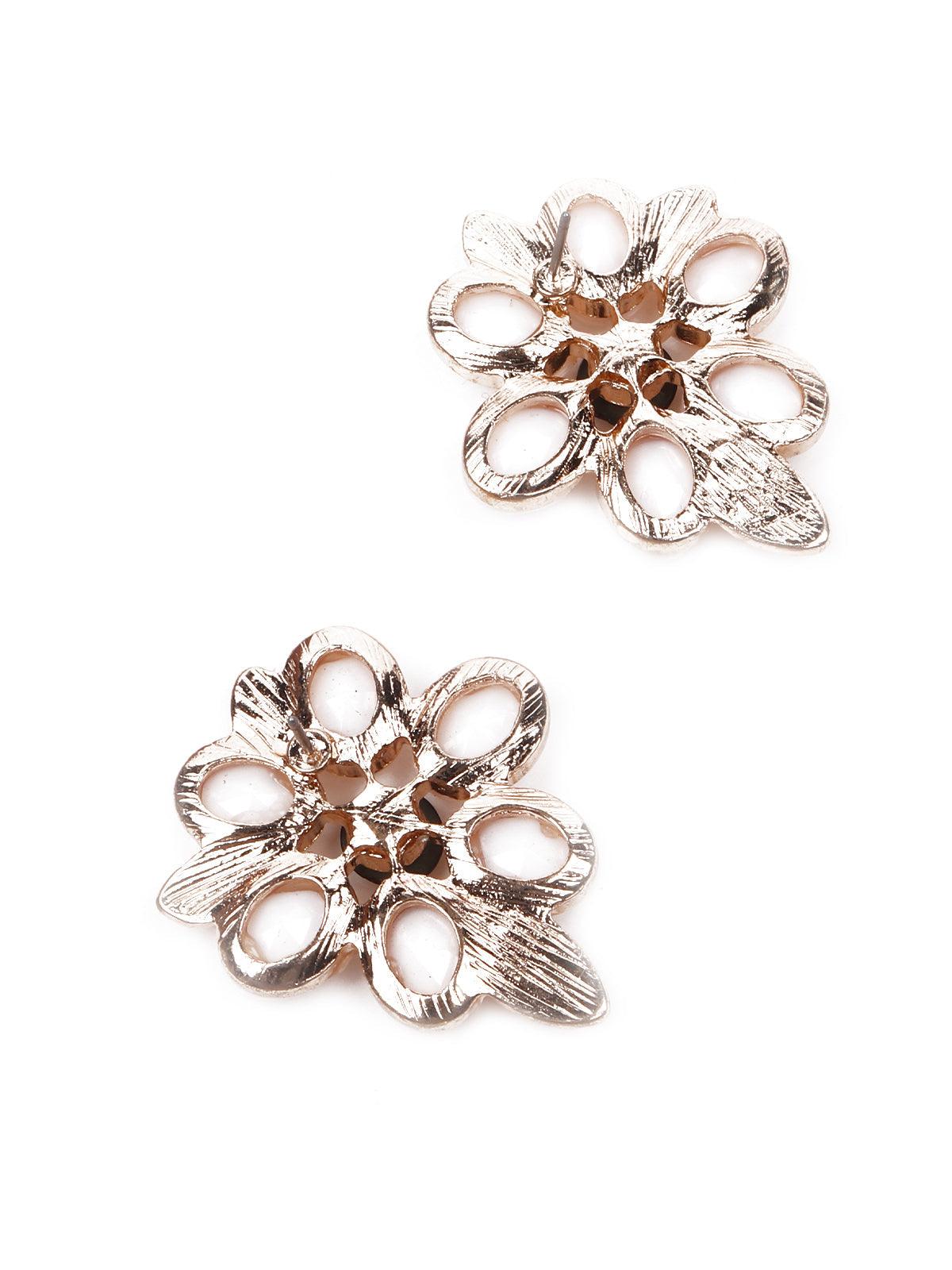 Women's Leafy Gorgeous White Statement Earring