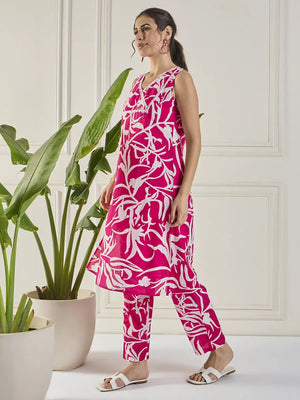 winered-women-pink-lace-detailing-yoke-co-ord-set