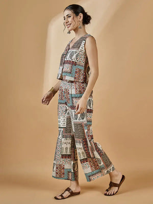 winered-women-waistcoat-and-pant-co-ord-set