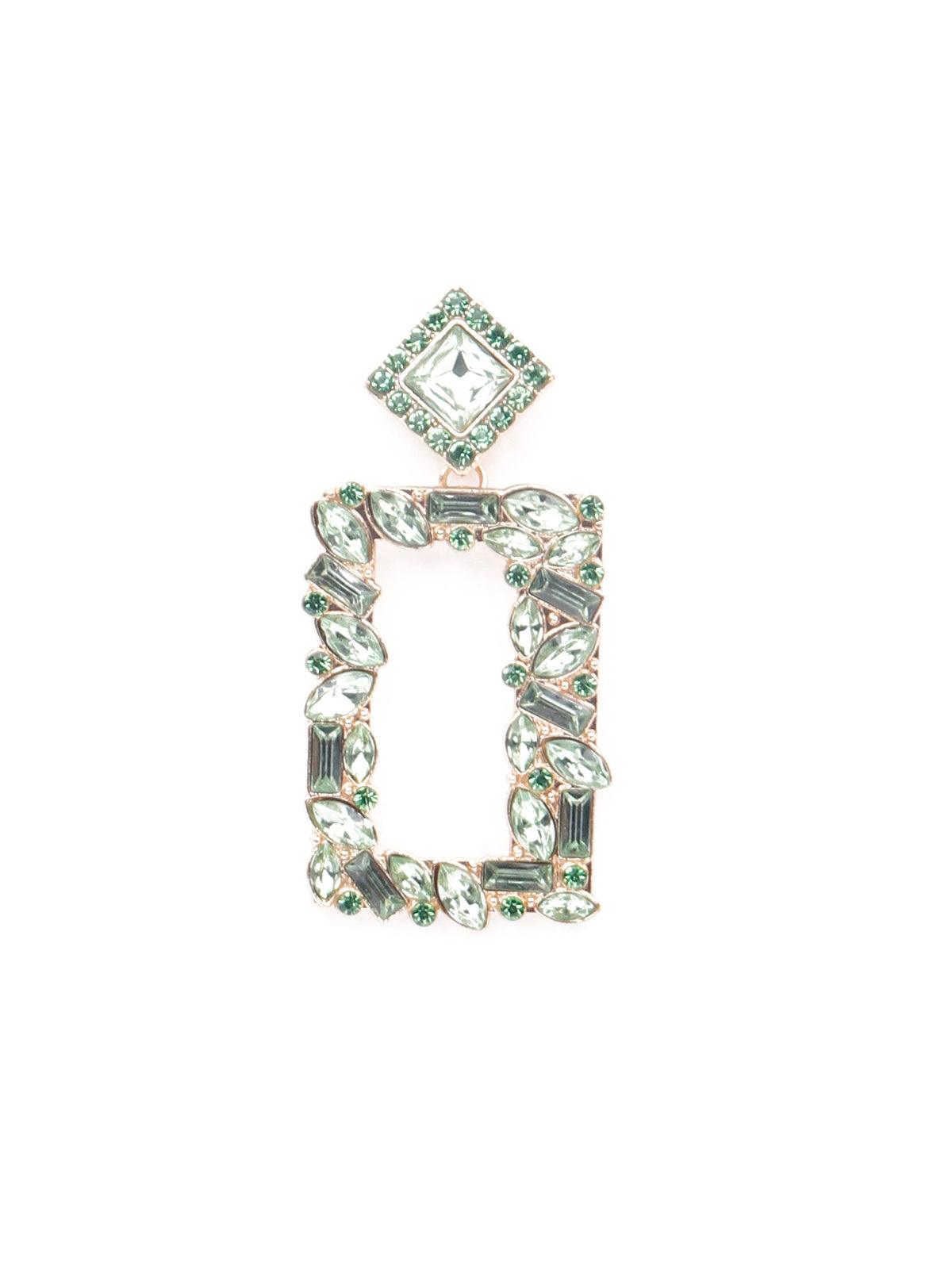 Women's Light Green Crystal Statement Earring
