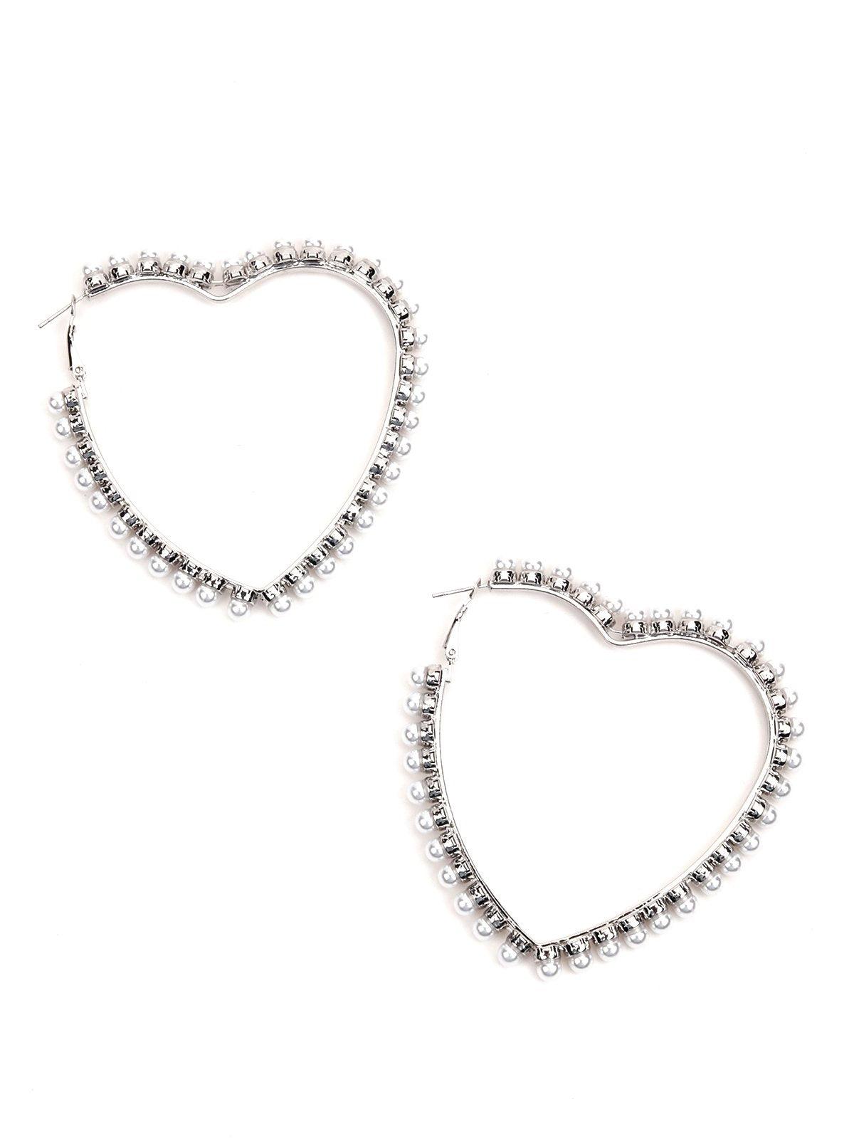 Women's Lovely Heart Shaped Rhinestone Earrin