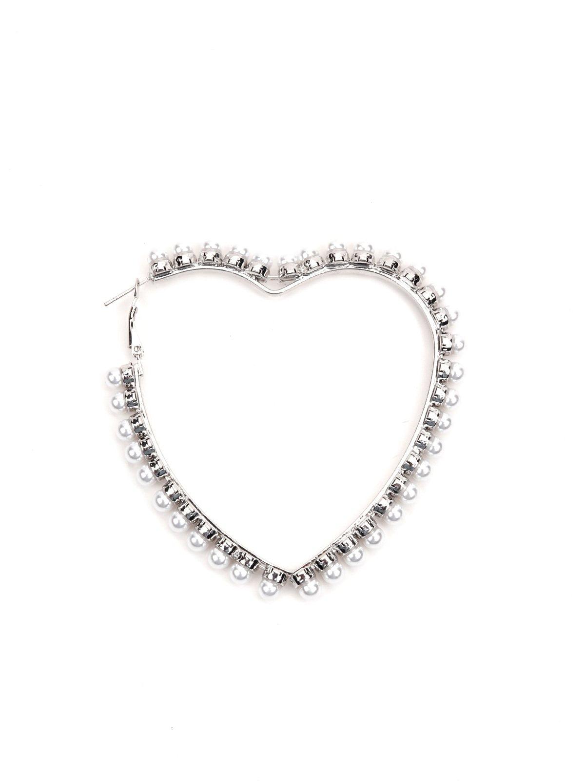 Women's Lovely Heart Shaped Rhinestone Earrin