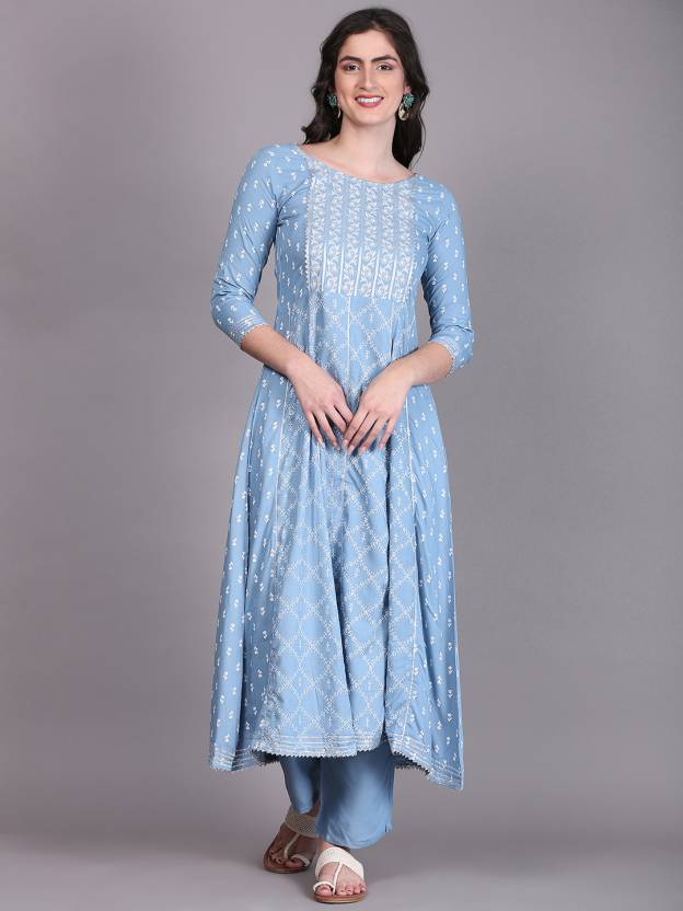 Women's Kurta, Pant And Dupatta Set Cotton Rayon