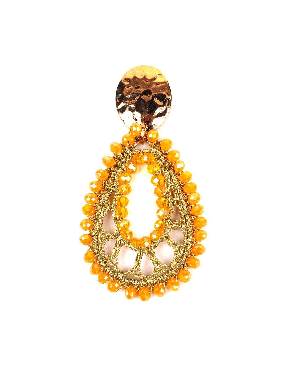 Women's Mango Yellow Beaded Teardrop Earring